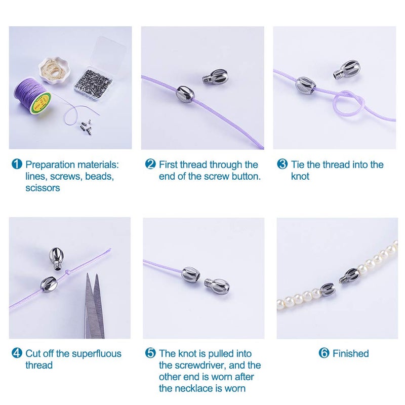 KISSITTY 100set/box Platinum Plated Brass Screw Twist Clasps 4 Mixed Shapes Metal Jewelry Clasp for DIY Jewelry Bracelet Necklace Making - Image 5